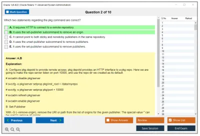 Oracle 1z0-822 Oracle Solaris 11 Advanced System Administration Practice test exam simulator test engine exam Prep practice test questions answers Image 2