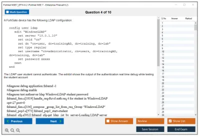Fortinet NSE7_EFW-6.2 Fortinet NSE 7 - Enterprise Firewall 6.2 Practice test exam simulator test engine exam Prep practice test questions answers Image 4