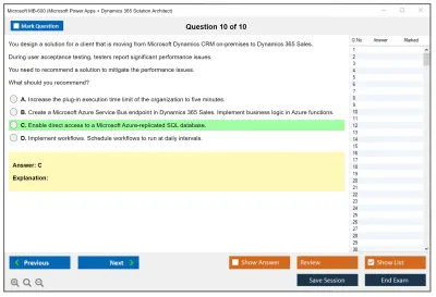 Microsoft MB-600 Microsoft Power Apps + Dynamics 365 Solution Architect Practice test exam simulator test engine exam Prep practice test questions answers Image 10
