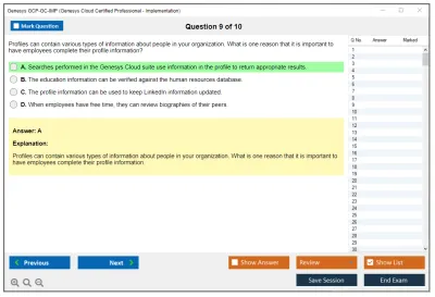 Genesys GCP-GC-IMP Genesys Cloud Certified Professional - Implementation Practice test exam simulator test engine exam Prep practice test questions answers Image 9