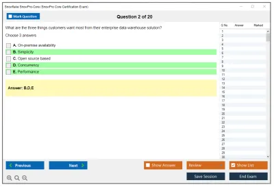 Snowflake SnowPro-Core SnowPro Core Certification Exam Practice test exam simulator test engine exam Prep practice test questions answers Image 2