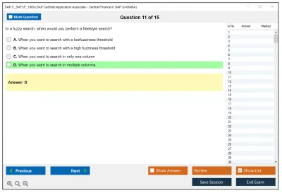 SAP C_S4FCF_1909 SAP Certified Application Associate - Central Finance in SAP S/4HANA Practice test exam simulator test engine exam Prep practice test questions answers Image 11