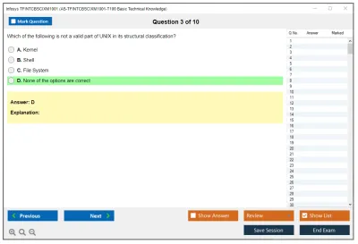 Infosys TFINTCBSCIXM1001 AS-TFINTCBSCIXM1001-T100 Basic Technical Knowledge Practice test exam simulator test engine exam Prep practice test questions answers Image 3