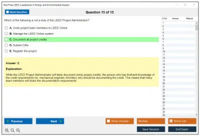 Test Prep LEED Leadership in Energy and Environmental Design Practice test exam simulator test engine exam Prep practice test questions answers Image 15