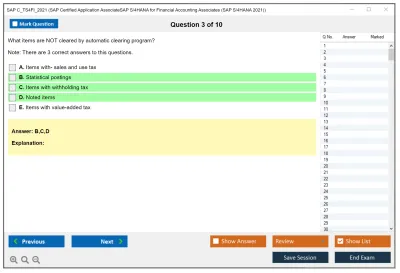 SAP C_TS4FI_2021 SAP Certified Associate - SAP S/4HANA 2021 for Financial Accounting Practice test exam simulator test engine exam Prep practice test questions answers Image 3