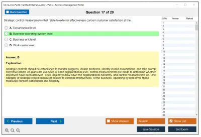 IIA IIA-CIA-Part4 Certified Internal Auditor - Part 4, Business Management Skills Practice test exam simulator test engine exam Prep practice test questions answers Image 17