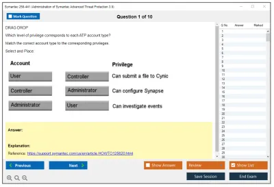 Symantec 250-441 Administration of Symantec Advanced Threat Protection 3.0 Practice test exam simulator test engine exam Prep practice test questions answers Image 1