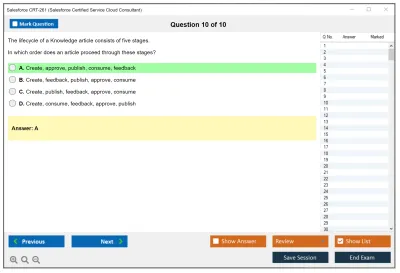 Salesforce CRT-261 Salesforce Certification Preparation for Service Cloud Consultant Practice test exam simulator test engine exam Prep practice test questions answers Image 10