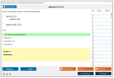 Python Institute PCAP-31-03 Certified Associate in Python Programming Practice test exam simulator test engine exam Prep practice test questions answers Image 8