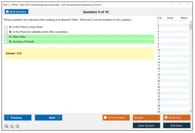 SAP C_THR92_1908 SAP Certified Application Associate - SAP SuccessFactors Reporting Q3/2019 Practice test exam simulator test engine exam Prep practice test questions answers Image 4