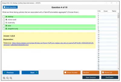 Netapp NS0-160 NetApp Certified Data Administrator - ONTAP Practice test exam simulator test engine exam Prep practice test questions answers Image 4