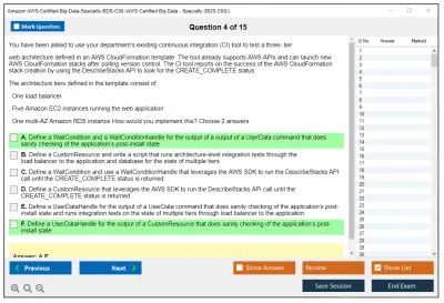 Amazon AWS AWS-Certified-Big-Data-Specialty-BDS-C00 AWS Certified Big Data - Specialty (BDS-C00) Practice test exam simulator test engine exam Prep practice test questions answers Image 4