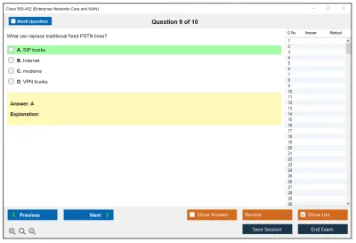 Cisco 500-452 Enterprise Networks Core and WAN Exam (ENCWE) Practice test exam simulator test engine exam Prep practice test questions answers Image 9