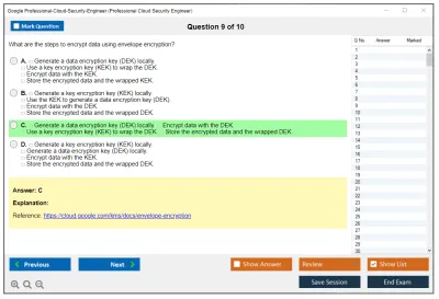 Google Professional-Cloud-Security-Engineer Google Cloud Certified - Professional Cloud Security Engineer Practice test exam simulator test engine exam Prep practice test questions answers Image 9