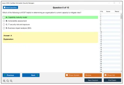 Isaca CISM Certified Information Security Manager Practice test exam simulator test engine exam Prep practice test questions answers Image 6