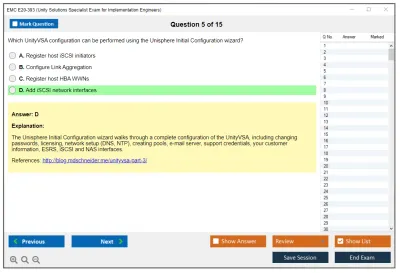 EMC E20-393 Unity Solutions Specialist Exam for Implementation Engineers Practice test exam simulator test engine exam Prep practice test questions answers Image 5