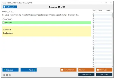 Huawei H13-511_V4.0 HCIA-Cloud Computing V4.0 Practice test exam simulator test engine exam Prep practice test questions answers Image 13