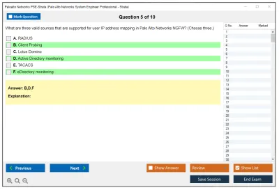 Palo Alto Networks PSE-Strata Palo Alto Networks System Engineer Professional - Strata Practice test exam simulator test engine exam Prep practice test questions answers Image 5