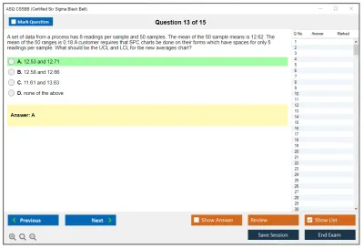ASQ CSSBB Certified Six Sigma Black Belt Practice test exam simulator test engine exam Prep practice test questions answers Image 13