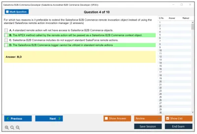 Salesforce B2B-Commerce-Developer Salesforce Accredited B2B Commerce Developer Practice test exam simulator test engine exam Prep practice test questions answers Image 4