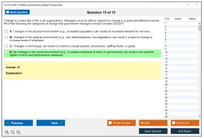 IIA IIA-CGAP Certified Government Auditing Professional Practice test exam simulator test engine exam Prep practice test questions answers Image 15