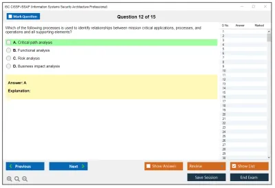 ISC2 CISSP-ISSAP Information Systems Security Architecture Professional Practice test exam simulator test engine exam Prep practice test questions answers Image 12
