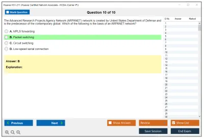 Huawei H31-211 Huawei Certified Network Associate - HCDA (Carrier IP) Practice test exam simulator test engine exam Prep practice test questions answers Image 10