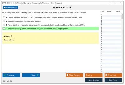 SAP P_C4H340_24 SAP Certified Development ProfessionalSAP Commerce Cloud Developer Practice test exam simulator test engine exam Prep practice test questions answers Image 10