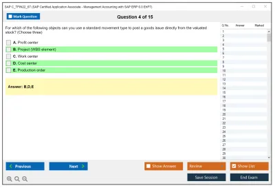 SAP C_TFIN22_67 SAP Certified Associate - Management Accounting with SAP ERP 6.0 EhP7 Practice test exam simulator test engine exam Prep practice test questions answers Image 4