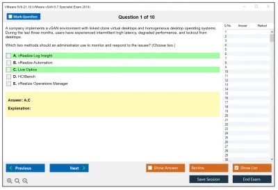 VMware 5V0-21.19 VMware vSAN 6.7 Specialist Exam 2019 Practice test exam simulator test engine exam Prep practice test questions answers Image 1