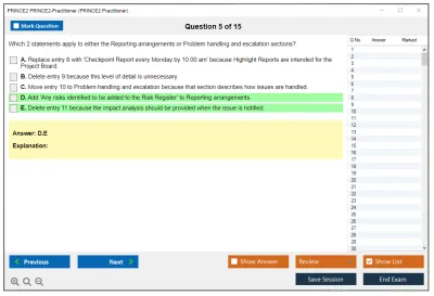 PRINCE2 PRINCE2-Practitioner PRINCE2 Practitioner Exam Practice test exam simulator test engine exam Prep practice test questions answers Image 5