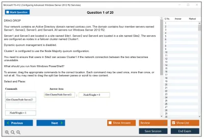 Microsoft 70-412 Configuring Advanced Windows Server 2012 R2 Services Practice test exam simulator test engine exam Prep practice test questions answers Image 1