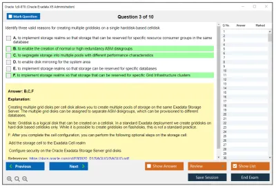 Oracle 1z0-070 Oracle Exadata X5 Administration Practice test exam simulator test engine exam Prep practice test questions answers Image 3
