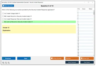ServiceNow CIS-SIR Certified Implementation Specialist - Security Incident Response Exam Practice test exam simulator test engine exam Prep practice test questions answers Image 9