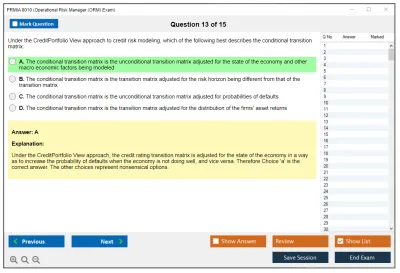 PRMIA 8010 Operational Risk Manager (ORM) Exam Practice test exam simulator test engine exam Prep practice test questions answers Image 13