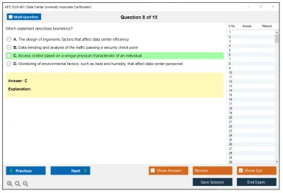 APC DU0-001 Data Center University Associate Certification Practice test exam simulator test engine exam Prep practice test questions answers Image 8