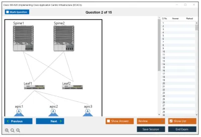 Cisco 300-620 Implementing Cisco Application Centric Infrastructure (300-620 DCACI) Practice test exam simulator test engine exam Prep practice test questions answers Image 2