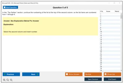 Microsoft MO-100 Microsoft Word (Word and Word 2019) Practice test exam simulator test engine exam Prep practice test questions answers Image 5