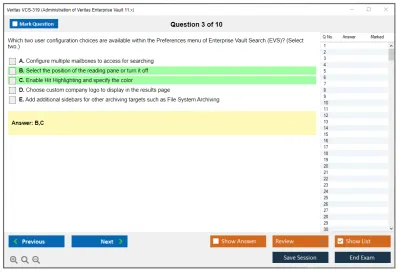 Veritas VCS-319 Administration of Veritas Enterprise Vault 11.x Practice test exam simulator test engine exam Prep practice test questions answers Image 3
