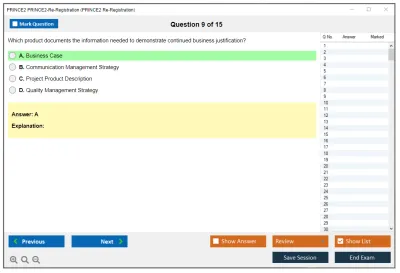 PRINCE2 PRINCE2-Re-Registration PRINCE2 Re-Registration Practice test exam simulator test engine exam Prep practice test questions answers Image 9