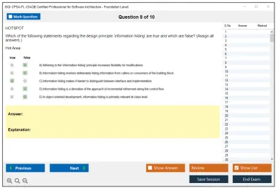 iSQI CPSA-FL ISAQB Certified Professional for Software Architecture -Foundation Level Practice test exam simulator test engine exam Prep practice test questions answers Image 8