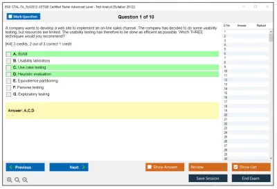 iSQI CTAL-TA_Syll2012 ISTQB Certified Tester Advanced Level - Test Analyst [Syllabus 2012] Practice test exam simulator test engine exam Prep practice test questions answers Image 1