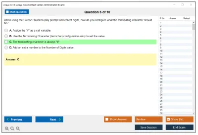 Avaya 3312 Avaya Aura® Contact Center Administration Exam Practice test exam simulator test engine exam Prep practice test questions answers Image 6