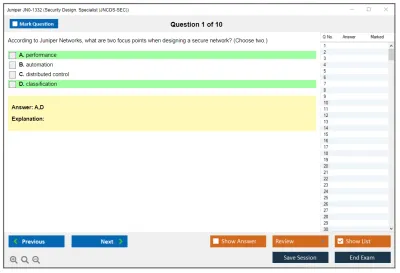 Juniper JN0-1332 Security Design. Specialist (JNCDS-SEC) Practice test exam simulator test engine exam Prep practice test questions answers Image 1