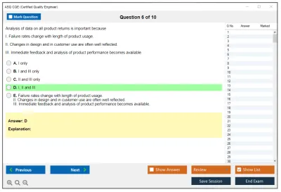 ASQ CQE Certified Quality Engineer Exam Practice test exam simulator test engine exam Prep practice test questions answers Image 6