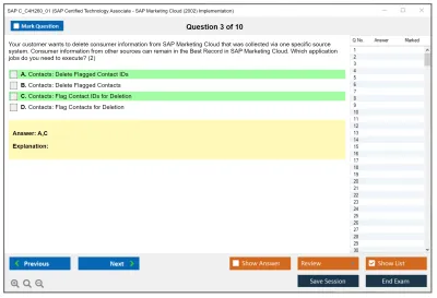 SAP C_C4H260_01 SAP Certified Technology - SAP Marketing Cloud (2002) Implementation Practice test exam simulator test engine exam Prep practice test questions answers Image 3