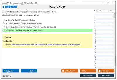 VMware 5V0-21.19 VMware vSAN 6.7 Specialist Exam 2019 Practice test exam simulator test engine exam Prep practice test questions answers Image 9