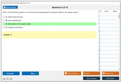 Huawei H13-922 HCIP-GaussDB-OLAP V1.0 Practice test exam simulator test engine exam Prep practice test questions answers Image 9