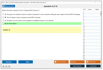 SAP C_MDG_90 SAP Certified Application Associate - SAP Master Data Governance Practice test exam simulator test engine exam Prep practice test questions answers Image 8