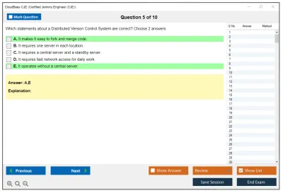 CloudBees CJE Certified Jenkins Engineer (CJE) Practice test exam simulator test engine exam Prep practice test questions answers Image 5